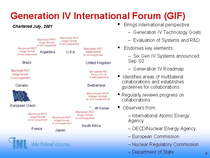 Generation IV International Forum (GIF) • Chartered July, 2001 Brings international perspective: – Generation Generation IV International Forum (GIF) • Chartered July, 2001 Brings international perspective: – Generation
