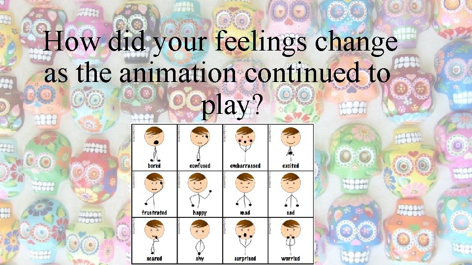 How did your feelings change as the animation continued to play? 