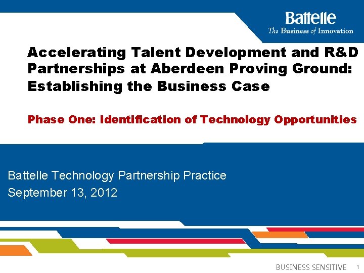 Accelerating Talent Development and R&D Partnerships at Aberdeen Proving Ground: Establishing the Business Case