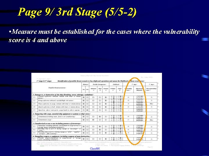 Page 9/ 3 rd Stage (5/5 -2) • Measure must be established for the