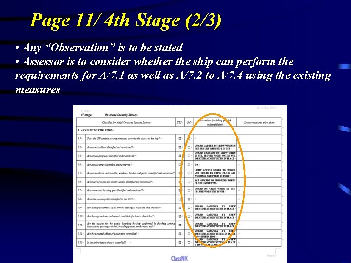 Page 11/ 4 th Stage (2/3) • Any “Observation” is to be stated •