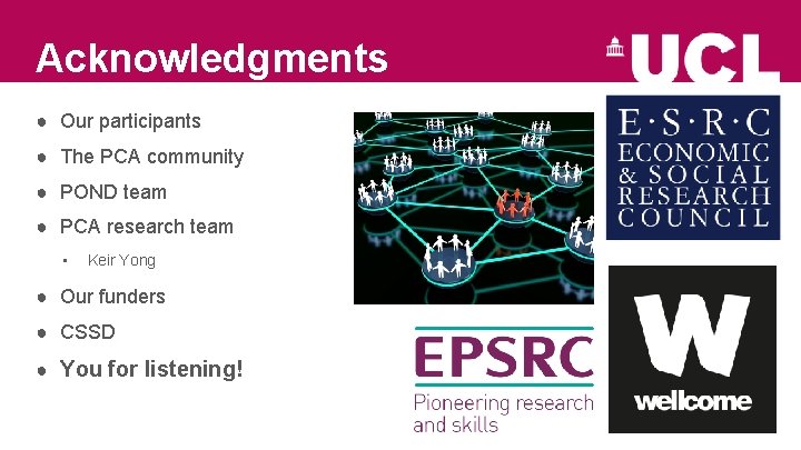 Acknowledgments ● Our participants ● The PCA community ● POND team ● PCA research