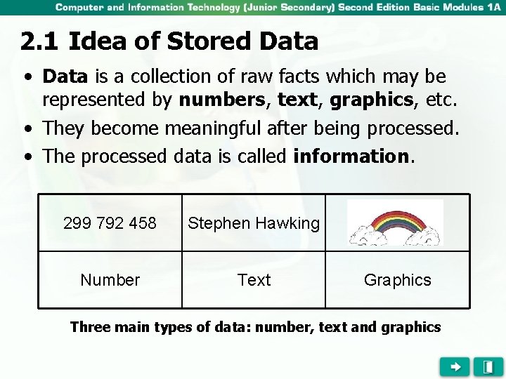 2. 1 Idea of Stored Data • Data is a collection of raw facts