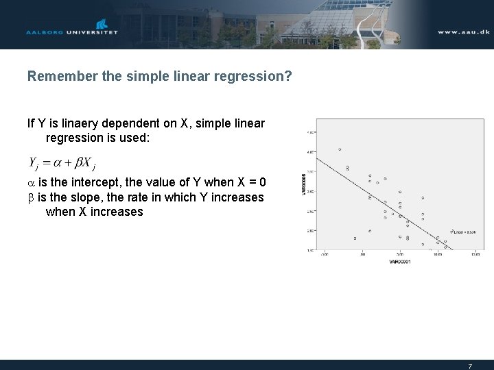 Remember the simple linear regression? If Y is linaery dependent on X, simple linear