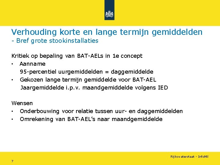 Verhouding korte en lange termijn gemiddelden - Bref grote stookinstallaties Kritiek op bepaling van