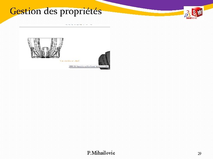 Gestion des propriétés P. Mihailovic 29 