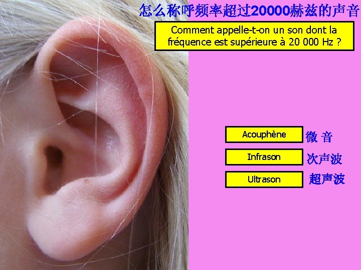 怎么称呼频率超过20000赫兹的声音？ Comment appelle-t-on un son dont la fréquence est supérieure à 20 000 Hz