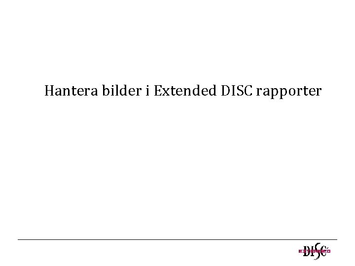Hantera bilder i Extended DISC rapporter 