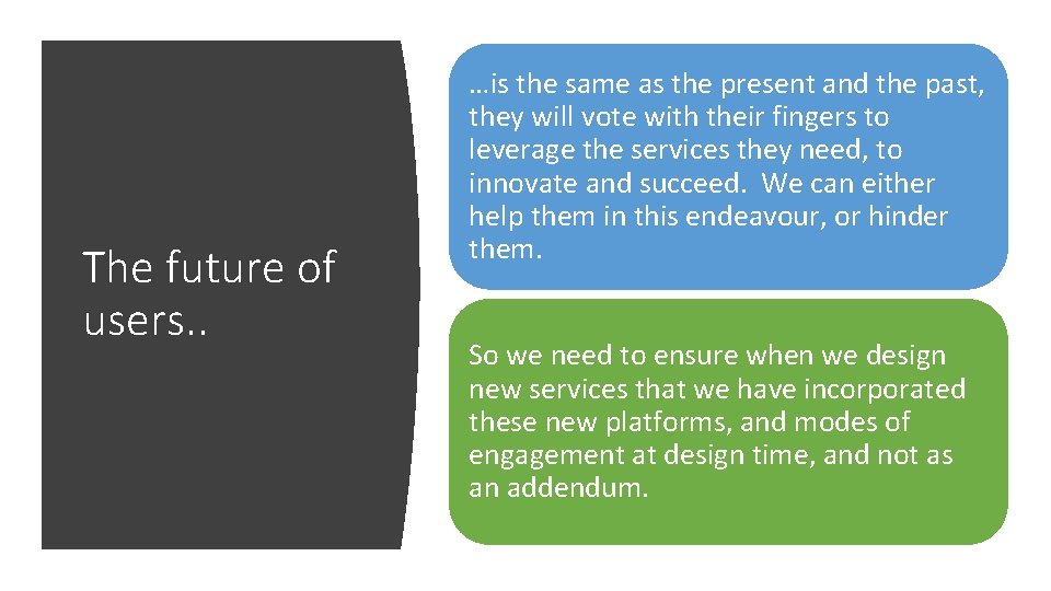 The future of users. . …is the same as the present and the past,