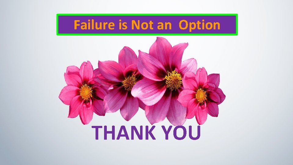 Failure is Not an Option THANK YOU 