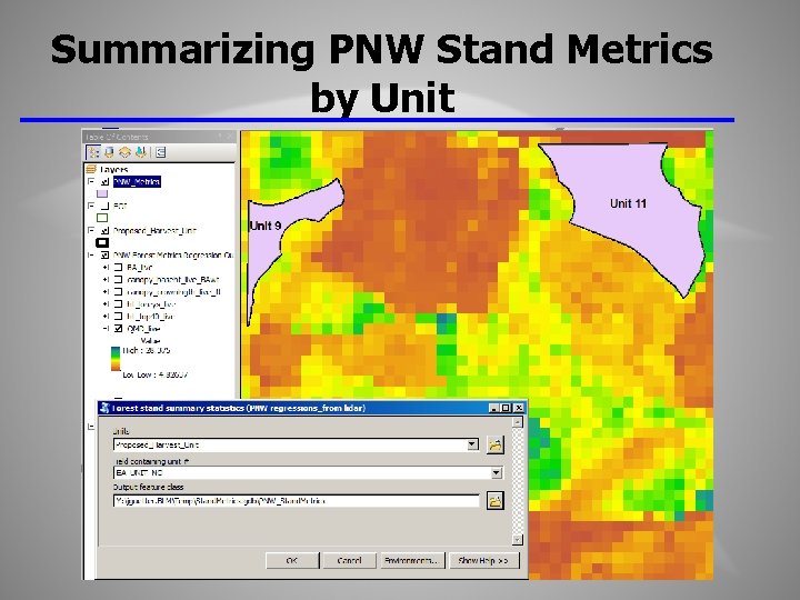 Summarizing PNW Stand Metrics by Unit 