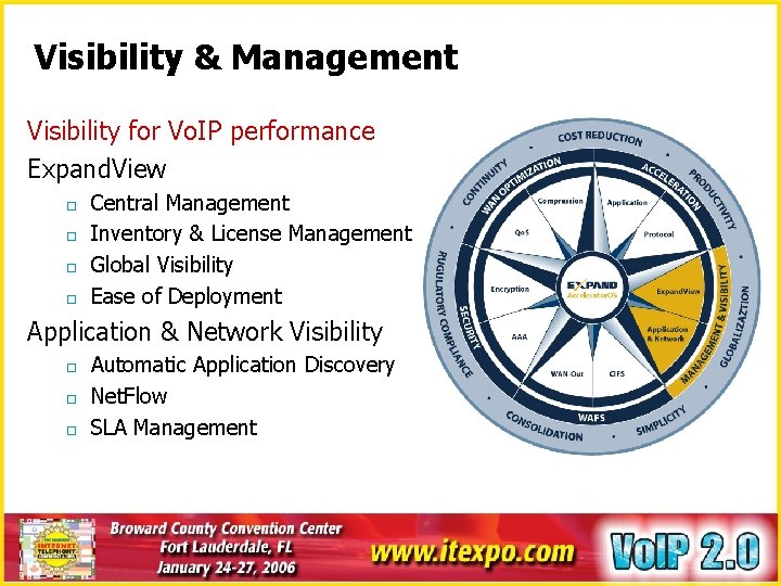 Visibility & Management Visibility for Vo. IP performance Expand. View o o Central Management