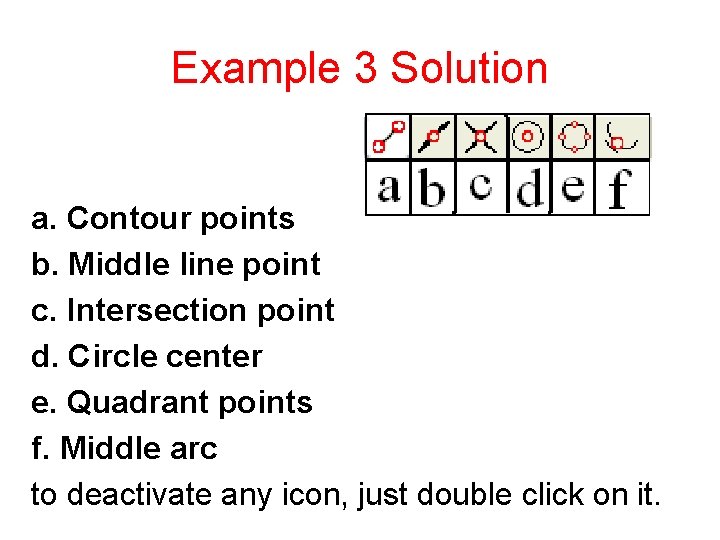 Example 3 Solution a. Contour points b. Middle line point c. Intersection point d.