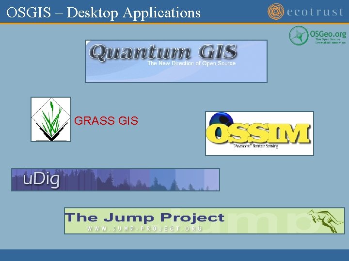 OSGIS – Desktop Applications GRASS GIS 