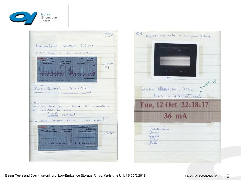 Beam Tests and Commissioning of Low Emittance Storage Rings, Karlsruhe Uni. 18 -20/2/2019 Emanuel