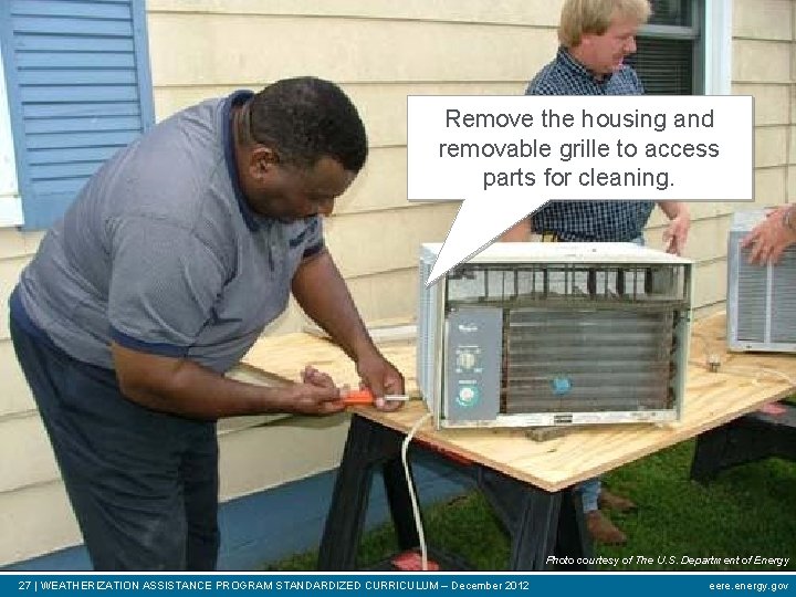 Remove the housing and removable grille to access parts for cleaning. Photo courtesy of