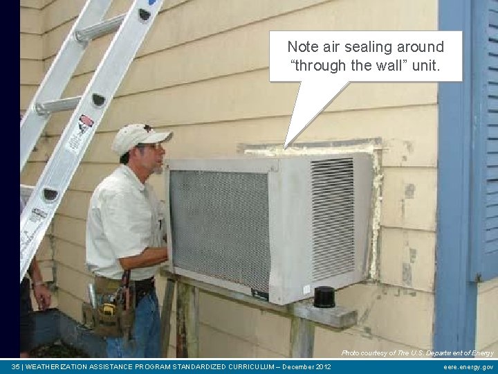 Note air sealing around “through the wall” unit. Photo courtesy of The U. S.