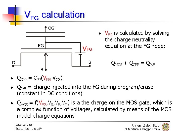 VFG calculation l VFG is calculated by solving the charge neutrality equation at the
