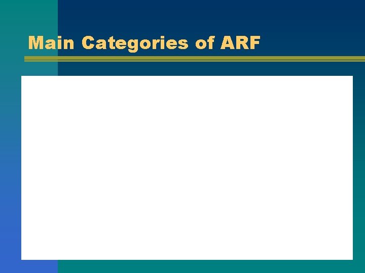 Main Categories of ARF 