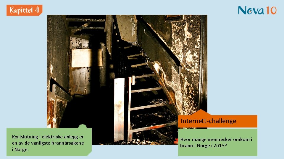 Internett-challenge Kortslutning i elektriske anlegg er en av de vanligste brannårsakene i Norge. Hvor