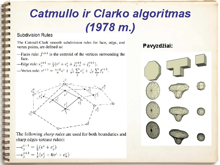 Catmullo ir Clarko algoritmas (1978 m. ) Pavyzdžiai: 