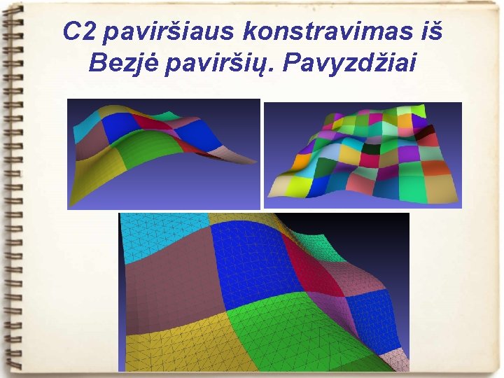 C 2 paviršiaus konstravimas iš Bezjė paviršių. Pavyzdžiai 