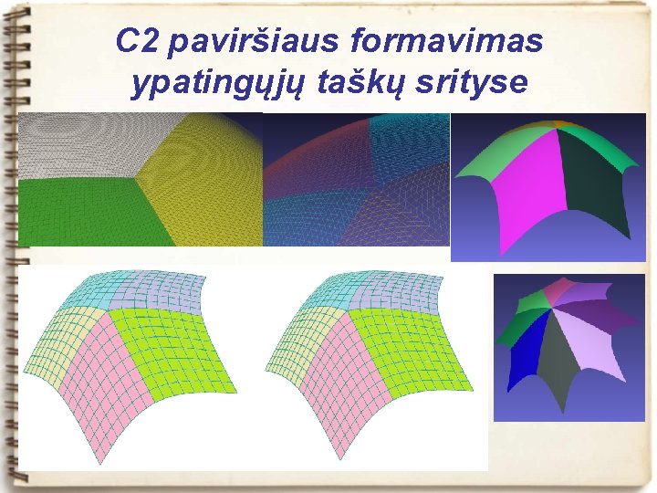 C 2 paviršiaus formavimas ypatingųjų taškų srityse 