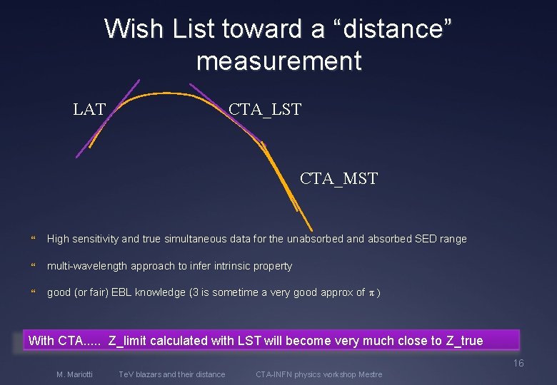 Wish List toward a “distance” measurement LAT CTA_LST CTA_MST High sensitivity and true simultaneous