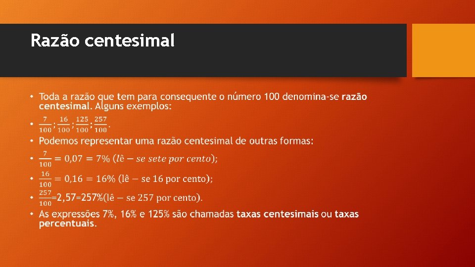 Porcentagem Professor Clber Borges Porcentagem frequente o uso