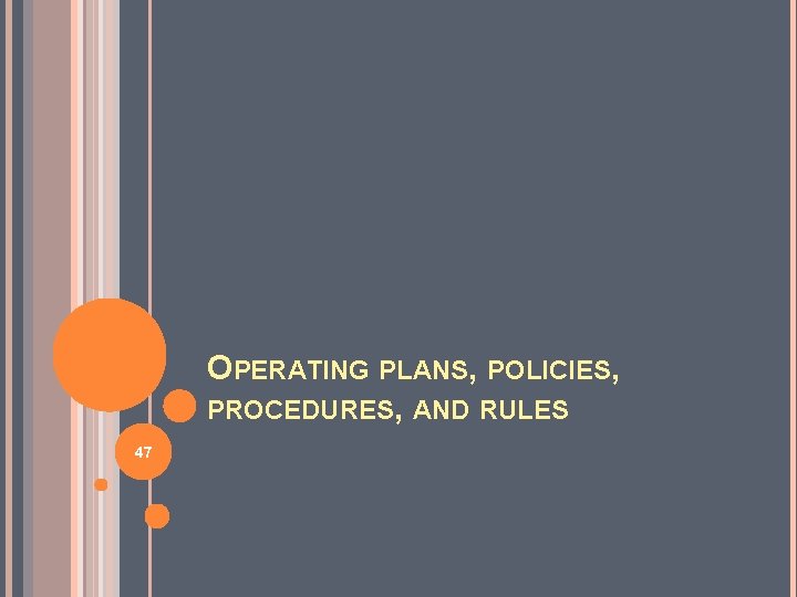 OPERATING PLANS, POLICIES, PROCEDURES, AND RULES 47 