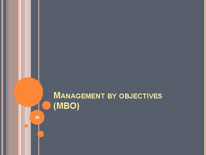 MANAGEMENT BY OBJECTIVES (MBO) 49 