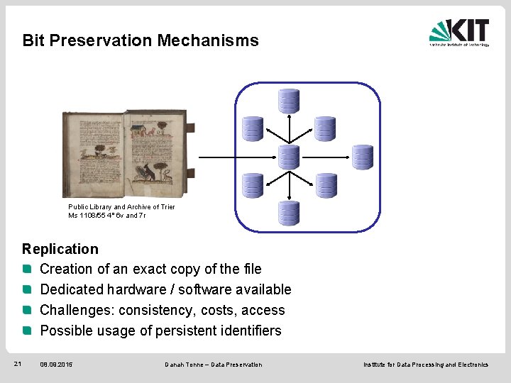 Bit Preservation Mechanisms Public Library and Archive of Trier Ms 1108/55 4° 6 v