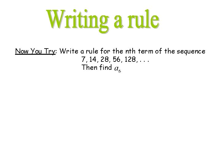 Now You Try: Write a rule for the nth term of the sequence 7,