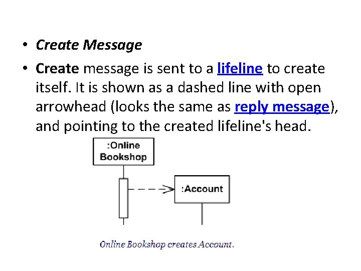  • Create Message • Create message is sent to a lifeline to create