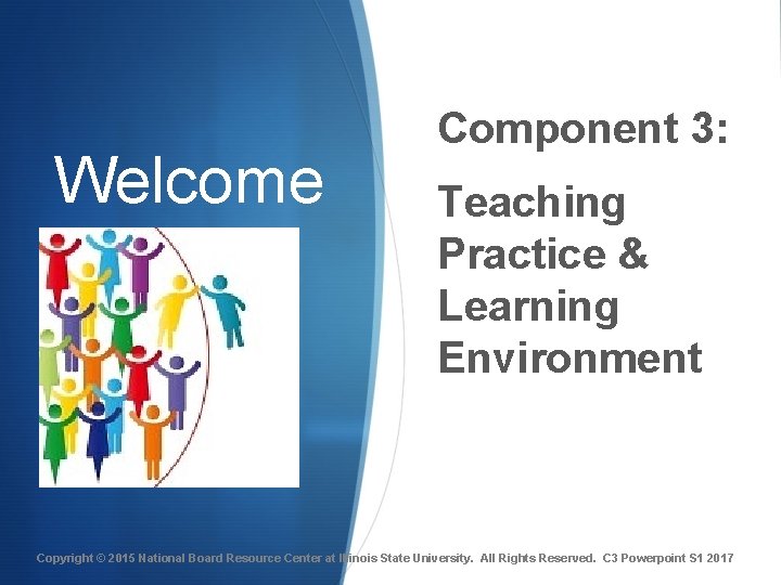 Welcome Component 3 Teaching Practice Learning Environment Copyright