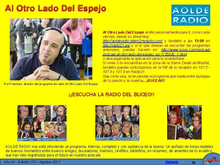 Al Otro Lado Del Espejo Rol Freeman, director del programa de radio Al Otro