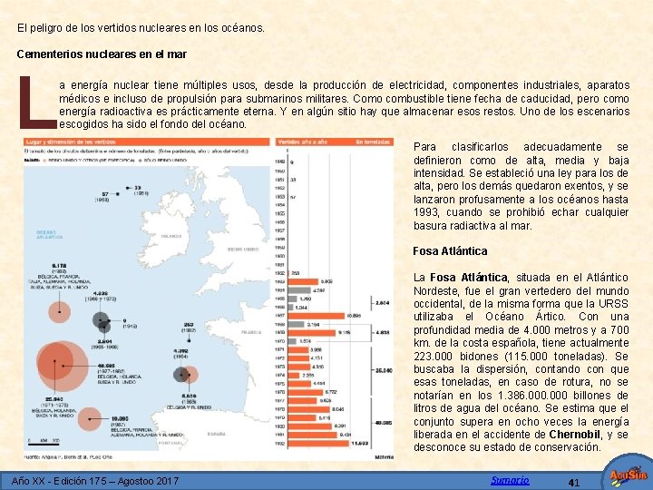 El peligro de los vertidos nucleares en los océanos. Cementerios nucleares en el mar