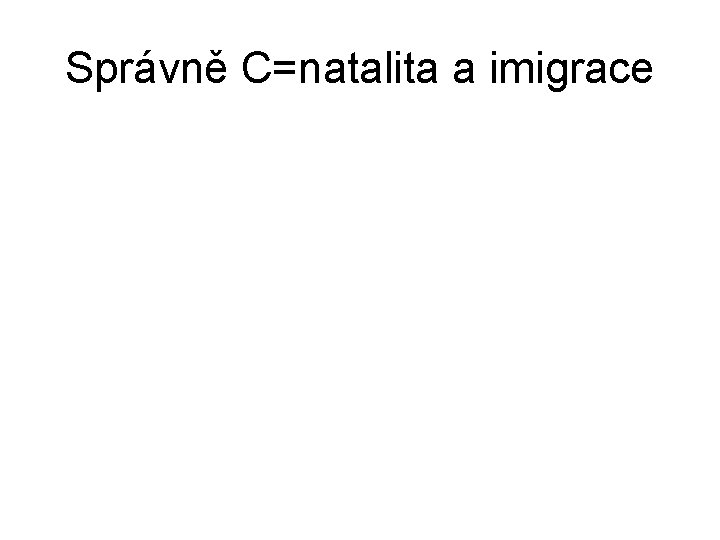 Správně C=natalita a imigrace 