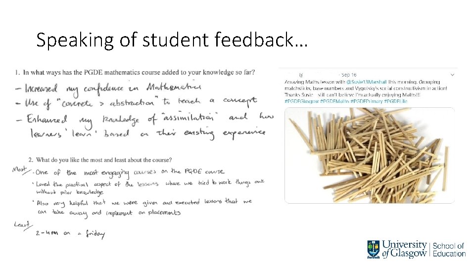 Speaking of student feedback… 