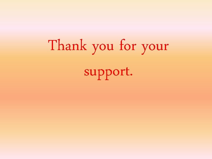 Thank you for your support. Thank you for your support.