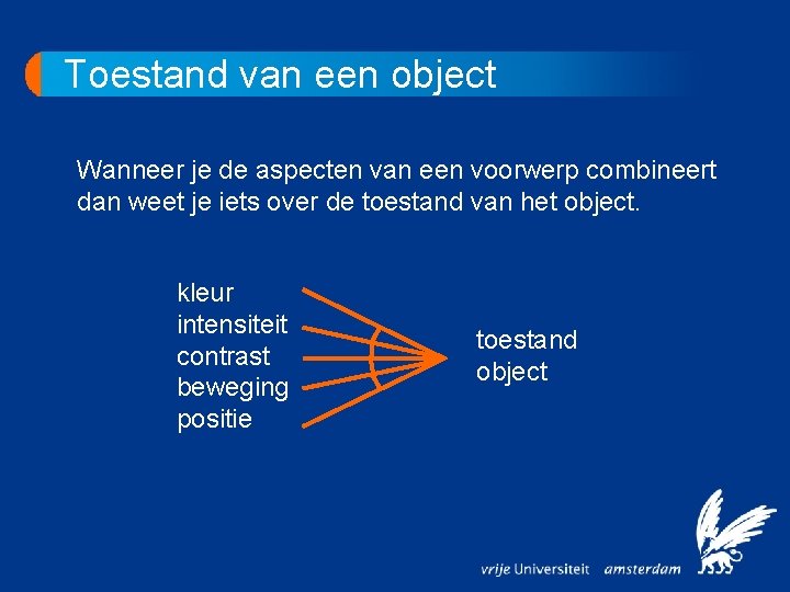 Toestand van een object Wanneer je de aspecten van een voorwerp combineert dan weet