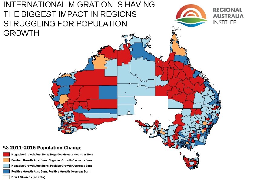 INTERNATIONAL MIGRATION IS HAVING THE BIGGEST IMPACT IN REGIONS STRUGGLING FOR POPULATION GROWTH 