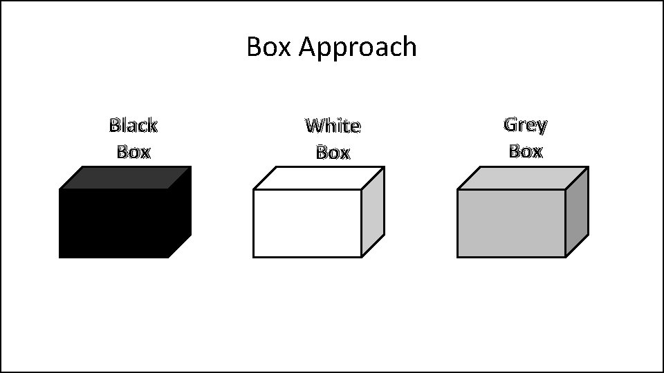 Box Approach Black Box White Box Grey Box 