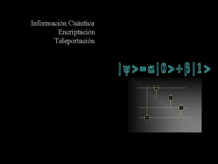 Información Cuántica Encriptación Teleportación 