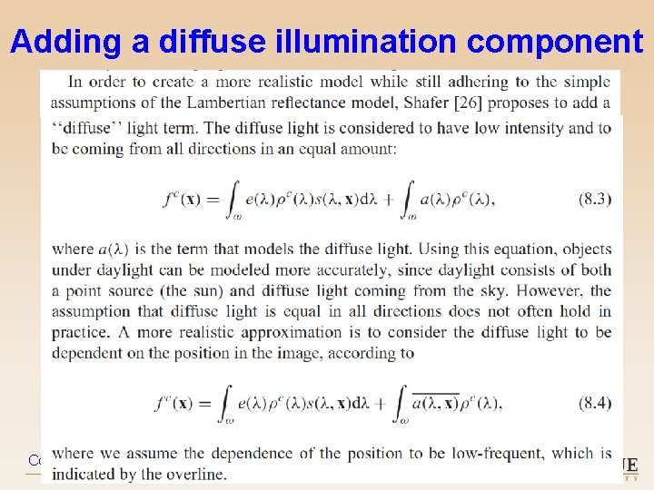 Adding a diffuse illumination component Color in Computer Vision – 2019 