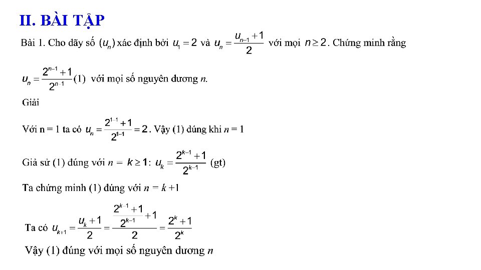 II. BÀI TẬP 