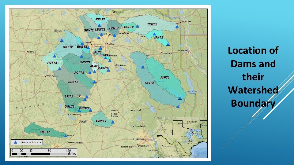 Location of Dams and their Watershed Boundary 