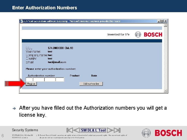 Enter Authorization Numbers è After you have filled out the Authorization numbers you will