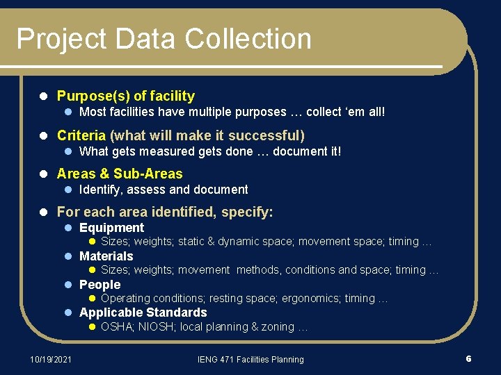IENG 471 Lecture 18 Project Selection Report Presentation