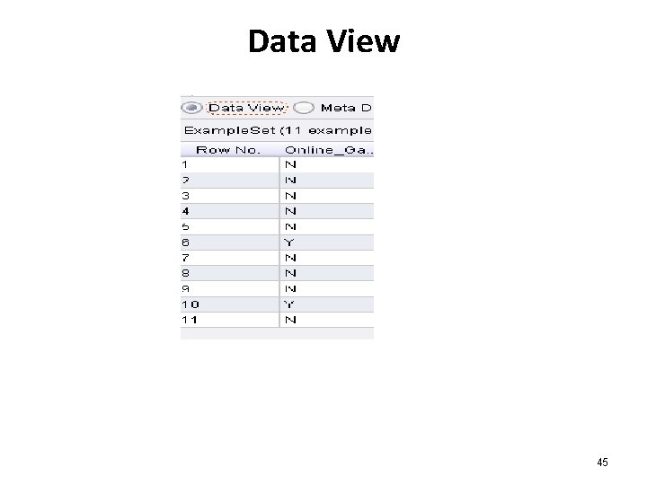 Data View 45 